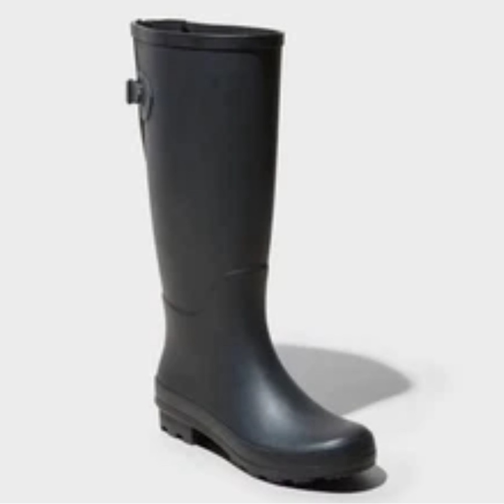 A New DayWomen's River Tall Rain Boots - A New Day Black Waterproof 8